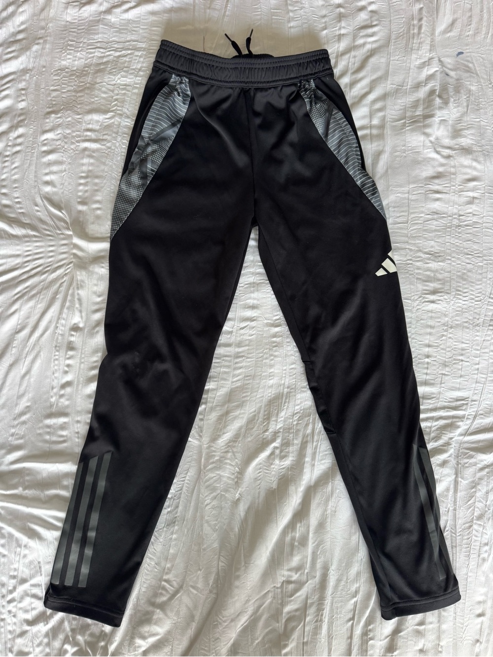 Adidas Black Kids Athletic Track Pants with Reflective Accents Size 11-12y